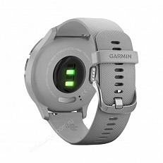 смарт Часы Garmin Vivomove 3 серебристые с серым силиконовым ремешком