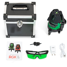 Комплект лазерного уровня RGK LP-64G и рулетка AMO R303