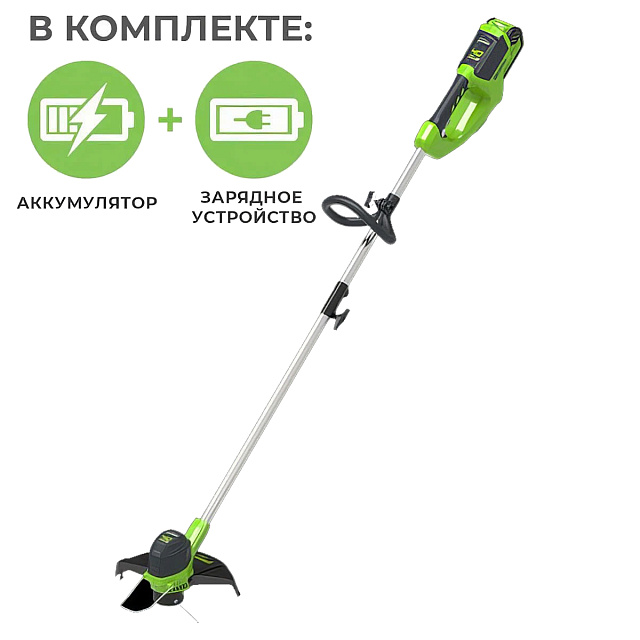 Аккумуляторный триммер Greenworks G40LTK2U, 40V с АКБ 2 Ач USB + ЗУ