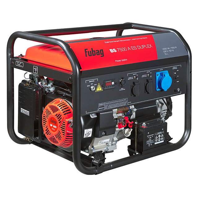 FUBAG BS 7500 A ES DUPLEX в супертихом зимнем кожухе 1400SS RAL 7035 - бензиновый генератор