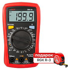 Комплект мультиметра RGK DM-10 и рулетка R-3