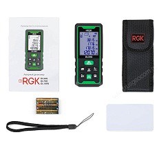 Комплект Лазерный дальномер зеленый луч с угломером RGK DL50G и термогигрометр AMO H605
