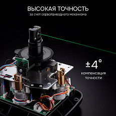 RGK SP-610G - ротационный нивелир (ротационный / зелёный луч / 900м с приемником / ±0,05 мм / АКБ)