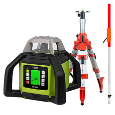 RGK SP-500G + штатив RGK SH-170, рейка RGK LR-2 - ротационный нивелир с красным лучом